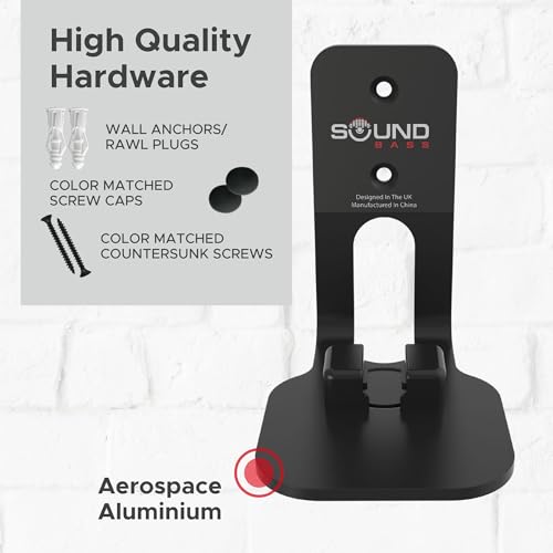 Sound Bass ONE, GEN 2, ONE SL & Play:1 Wall Mount Bracket, Black, Single - color: Black