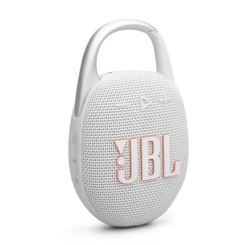 JBL Clip 5 - Ultra-Portable Waterproof Speaker - White | Ultra-portable JBL Pro Sound, Redesigned carabiner, Up to 12 hours of playtime plus 3 hours with Playtime Boost - color: White