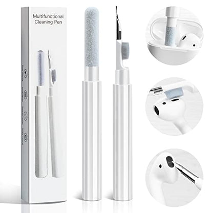 Cleaner Kit for AirPods 1 2 3 Cleaning Tool for Removing Ear Wax/Dirt/Gunk | Included Metal Tip, Soft Brush & Flocking Sponge to Clean Wireless Earbuds, Charging Case, iPhone, Keyboard & Electronics