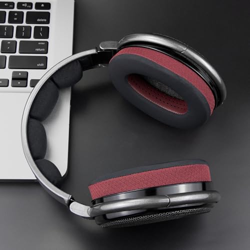 SOULWIT Cooling-Gel Earpads Cushions Replacement for Sennheiser HD650, HD660 S, HD660S2, HD600, HD6XX, HD58X, HD580, HD565, HD545, HD535 Headphones, Ear Pads with Ice Silk Fabric - Burgundy - color: Burgundy