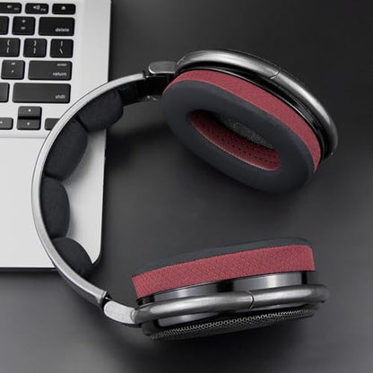 SOULWIT Cooling-Gel Earpads Cushions Replacement for Sennheiser HD650, HD660 S, HD660S2, HD600, HD6XX, HD58X, HD580, HD565, HD545, HD535 Headphones, Ear Pads with Ice Silk Fabric - Burgundy - color: Burgundy