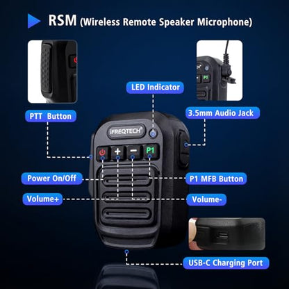 Walkie Talkie Wireless Handheld Speaker Mic, 2 Pin K-Connector Remote Shoulder Microphone Compatible with Baofeng UV-5R BF-F8HP UV-82 UV-82HP and Kenwood, TYT, BTECH Radios