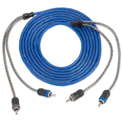 NVX® XIV23 9.84 ft (3 Meter) Oxygen Free Copper 2-Channel Twisted Pair V-Series Car Audio RCA Audio Interconnect Cable with Shielded Noise Reduction and Split-tip Silver-Plated Ends | Oxygen Free Copper Twisted Pair V-Series with Shielded Noise Reduction