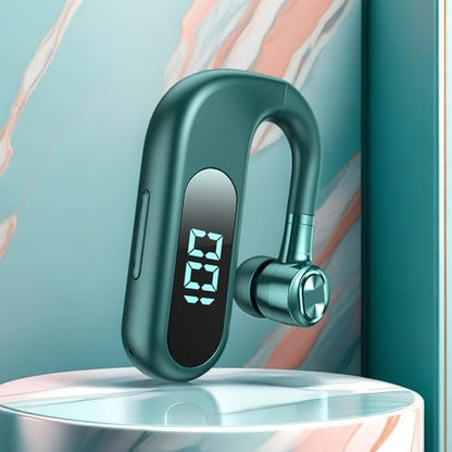 Single Ear Bluetooth Headphone V5.2 Single Noise Cancelling Wireless Earphones, Hands-Free Headset for Truck Drivers/Home/Office Work Left and Right Ear Compatible Painless Wear-V13(Green). - color: Single Ear Headphone V13 Green