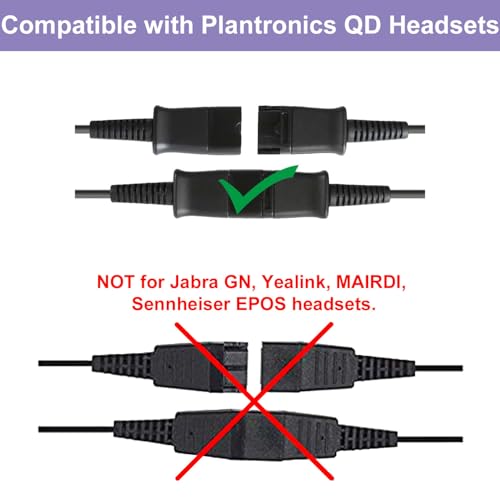 Training Y Splitter for All Plantronics QD Headphone Adapter Cable