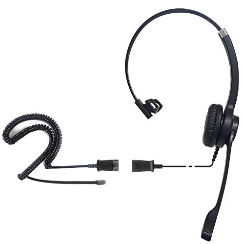 IPD IPH-250 Phone Headset with Noise Cancelling Microhone for Office and Call Center- Comapatible with Polycom VVX, Aastra,Avaya Digital, Nortel,Samsung,Mitel landline Phones. | Office and Call Center, Compatible with Polycom VVX, Aastra, Avaya Digital, N