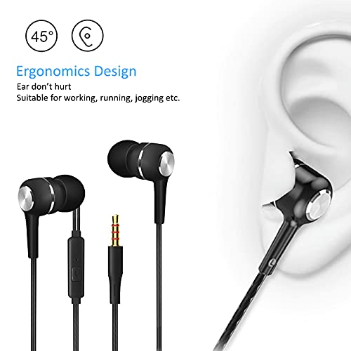 Kamon 5 Pack Earbuds Headphones with Remote & Mic, Earphones Wired Stereo in-Ear Bass for iPhone, Android, Smartphones, iPod, iPad, MP3, Fits All 3.5mm Interface (K2) - color: K2