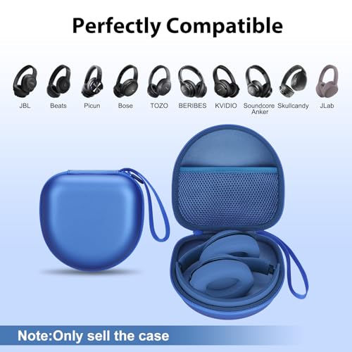 Headphone Case Compatible with JBL/Beats/BERIBES/Jlab/Picun/TOZO/KVIDIO/Soundcore Anker/Skullcandy Noise Cancelling Over-Ear Headphones, Pearl Blue - color: Pearl Blue