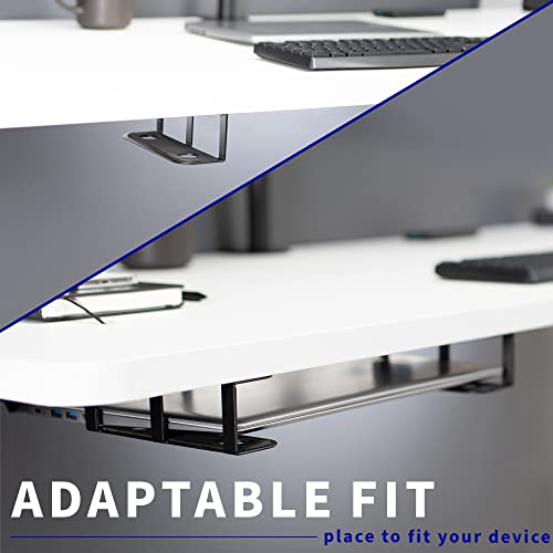 VIVO Universal Under Desk Laptop Storage Mount, Tablet Mounting Brackets, Under Table Hidden Docking Station Holder, Multimedia Device Bracket, 3 Parts, Mount-UDLS1