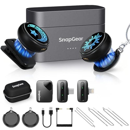 M2 (2TX + Charging Case), Magnetic Wireless Lavalier Microphone - style: M2