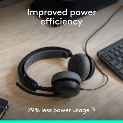 Logitech Zone Wired 2 Noise Canceling Headset with Adaptive Hybrid - Black | Noise-canceling, adaptive hybrid ANC, wired connectivity - color: Black, style: Wired