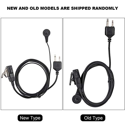 Acoustic Tube 2-Pin Earpiece Headset with PTT Mic Compatible with Two Way Radio IC - F3011 F4011 F4001 Talkie ABS