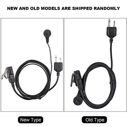 Acoustic Tube 2-Pin Earpiece Headset with PTT Mic Compatible with Two Way Radio IC - F3011 F4011 F4001 Talkie ABS