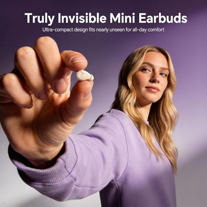 Xmenha Mini Invisible Small Earbuds Set Sleep Ear Buds Wireless Bluetooth for Small Ears Canals Side Sleepers Tiny Micro Low Profile Smallest Hidden Discreet Earbuds 2 Pack Headphones for Work - color: Black