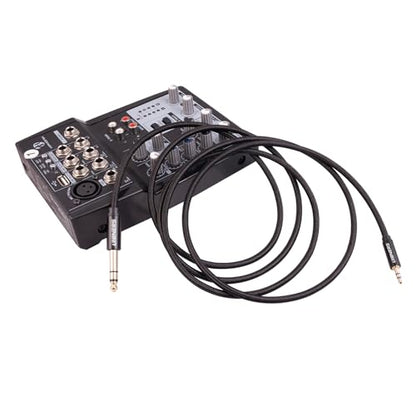 6.6FT 3.5mm Male to 6.35mm Male TRS Stereo Audio Cable, Black Spray-Paint Shell, 1/4 Inch to 1/8 Inch Jack Converter Braided Cable for Headphones, Instruments, Speakers 2-Pack - color: 6.6FT - 2Pack
