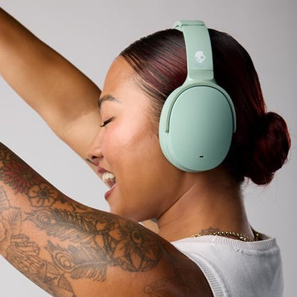 Skullcandy Hesh ANC Noise Cancelling Wireless Headphones - Preppy Sage | Bluetooth, Noise Cancellation, Over-Ear Fit, 22 Hours Battery, Foldable, Lightweight Design, Microphone, Studying, Travel - color: Preppy Sage