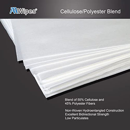 AAwipes Cleanroom Wipes Nonwoven Wipes Cellulose/Polyester Blend (Grade A, 68 Gram) 9" x 9"for Lab, Electronics, Pharmaceutical, Printing and Semiconductor Industries (Bag of 150 Pcs)