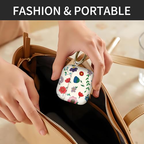 Compatible with AirPods 4th Generation Case 2024, Shockproof Cover with Golden Buckle for Women & Girls, Protective Anti-Drop Design(Cute Cartoon Flower) - color: Cute Cartoon Flower