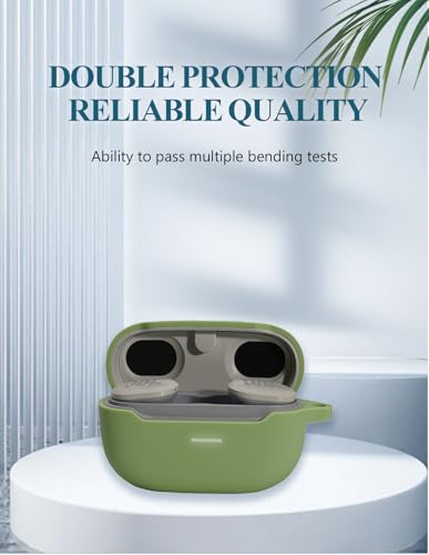 Case for JBL Endurance Race TWS True Wireless Sports Earbuds, WUNIAK Soft Silicone Protective Portable Scratch Shock Resistant Shell with Cleaner Kit & Carabiner & Lanyard ，Matcha Green - color: Matcha green