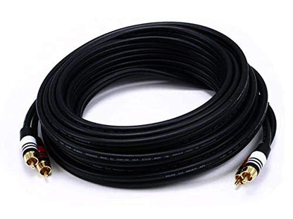 Monoprice 105347 10-Feet 22AWG Premium 2 RCA Plug to 2 RCA Plug Audio Cable - Black - size: 10ft