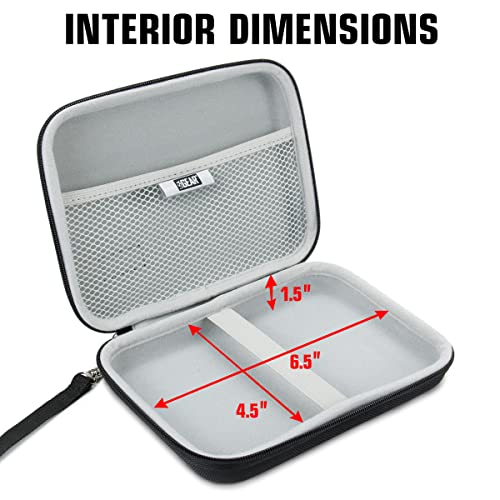 USA Gear Travel Electronics Organizer - Water Resistant Zipper Case, Hard Shell Exterior - 6.5 Inch Case Fits Chargers, Cables, Batteries, Earphones, Cords, Batteries, Power Bank & more - Black