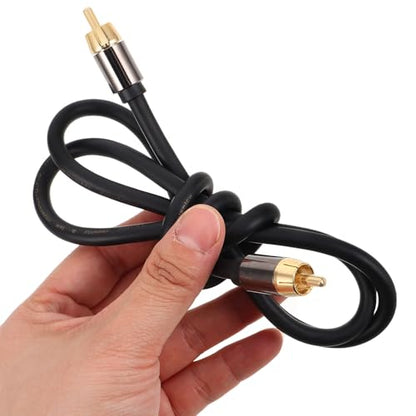 Cabilock Audio Cable 1 Meter Coaxial Digital Audio and Video Cord Aluminum Alloy Shell Black-Gold for Home Theater Speaker and DVD Amplifier