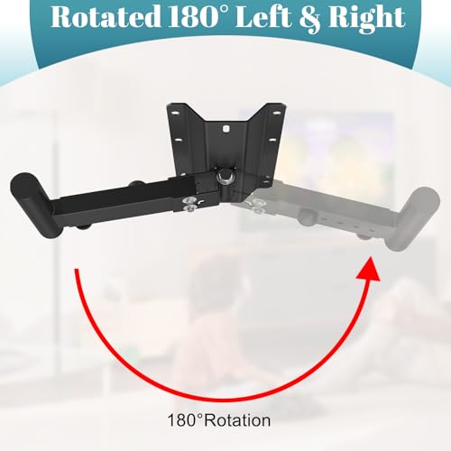 ForoGore Heavy Duty PA Speaker Mount Bracket Support up to 110lbs Adjustable Speaker Mount Extension Arm Swivel & Tilt, 2 Pack Black