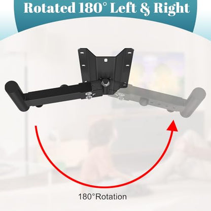 ForoGore Heavy Duty PA Speaker Mount Bracket Support up to 110lbs Adjustable Speaker Mount Extension Arm Swivel & Tilt, 2 Pack Black