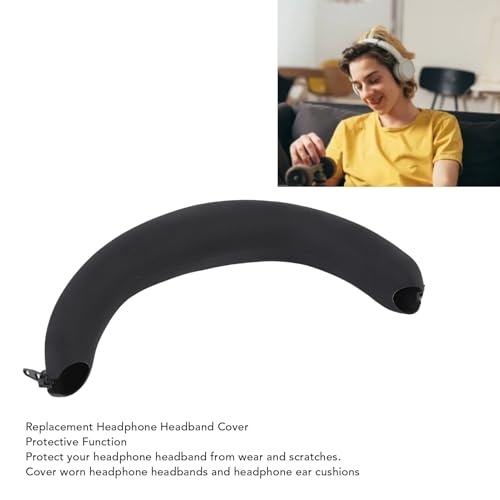 Tangxi Headband Cover Compatible with INZONE H7 H9 Gaming Headsets, Replacement Headphone Headband Cushion Pad Cover, Silicone Headband Protector with Zipper (Black) - color: Black