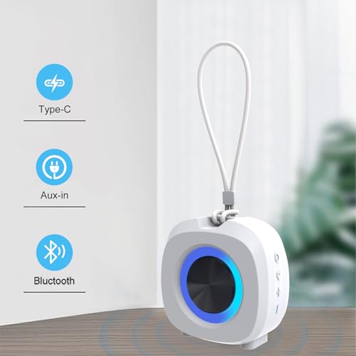 Bluetooth Speaker Portable Media Players Clear Loud Stereo Sound Deep Bass Wireless Speaker With Lights TWS IPX5 Waterproof Small Speakers Long Playtime for Home/Party/Outdoor/Beach Electronic Gadgets - color: Silver