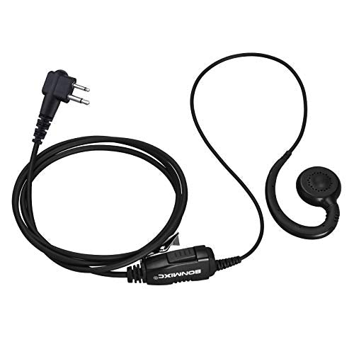 2-Pack Walkie Talkie Earpiece with Mic 2.5mm/3.5mm 2-Pin for Motorola Radio | Two Way Radio Headset with PTT