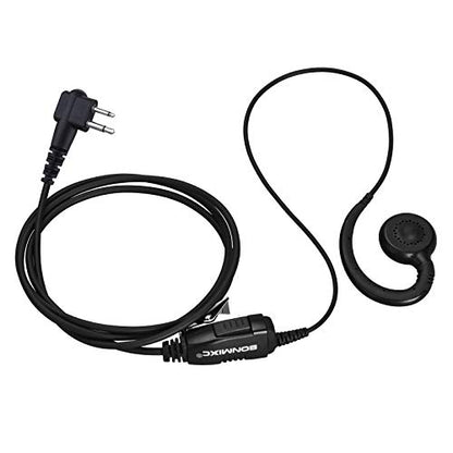 2-Pack Walkie Talkie Earpiece with Mic 2.5mm/3.5mm 2-Pin for Motorola Radio | Two Way Radio Headset with PTT