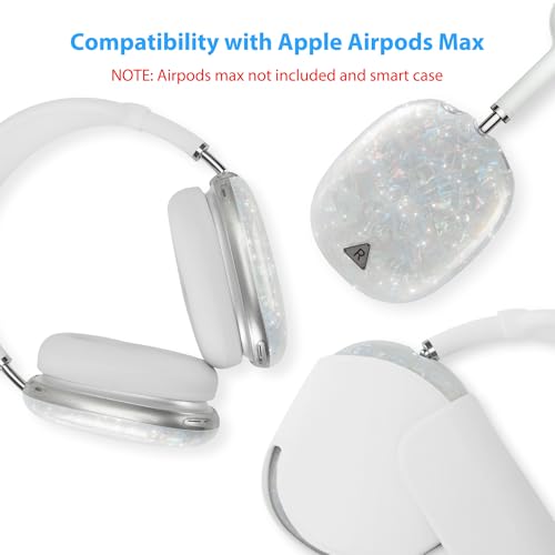 Case Cover for AirPods Max Headphone,Glitter Shell Pattern TPU Ear Cup Case,Silicone Ear Pad/Headband Protective Cover Accessories Compatible with Apple AirPods Max(2024/2020),Glitter Colourful Shell - color: Glitter Colourful Shell