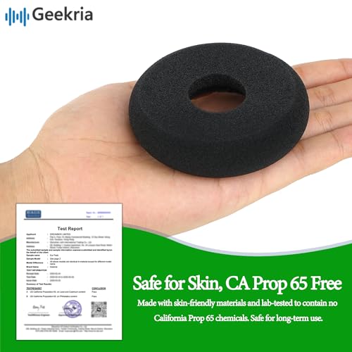 Geekria Comfort Foam Replacement Ear Pads for GRADO SR60, SR80, SR125, SR225, M1, M2 Headphones Ear Cushions, Repair Parts with Video Guide (Black)