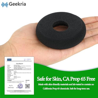 Geekria Comfort Foam Replacement Ear Pads for GRADO SR60, SR80, SR125, SR225, M1, M2 Headphones Ear Cushions, Repair Parts with Video Guide (Black)