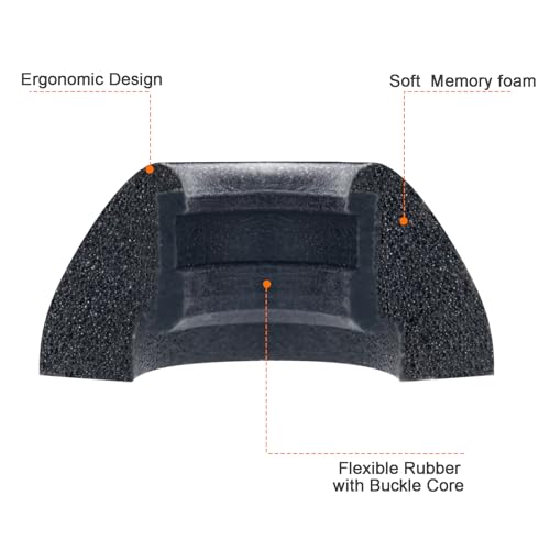 Klowcok Replacement Foam Eartips for Soundcore Liberty 4 Pro/Liberty 5 | Earbuds Tips, Comfort Fit, 3 Pairs, S/M/L, Black
