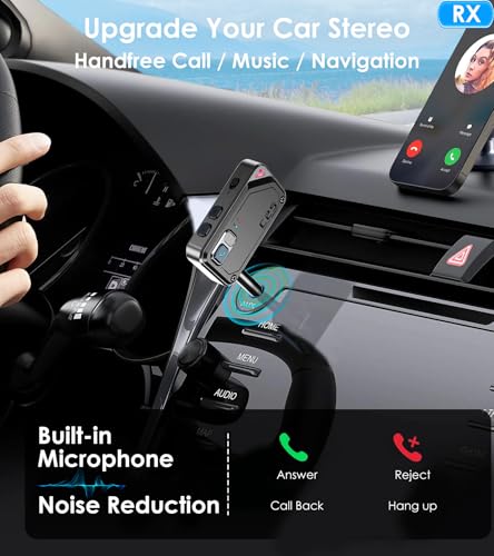 Airplane Bluetooth Adapter for AirPods Headphones AUX Adapter | Bluetooth Transmitter for TV/PC/Gym, AUX Bluetooth Receiver for Home Stereo/Car Handsfree Call, KAIY Transmitter Receiver