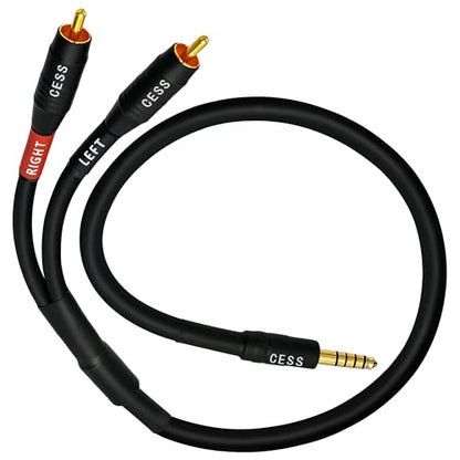 CNCESS 4.4mm Balanced Male to 2 RCA Plug Audio Cable – 24 Inch