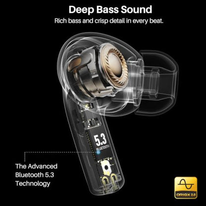 TOZO T20 Wireless Earbuds 97H Playtime, Wireless Charging LED Display Case | 10mm Deep Bass Sound, Dual Mic ENC Clear Calls, IPX8 Waterproof, Bluetooth 5.3, Comfortable Fit Ear Buds For Daily Use, Blue - color: Blue