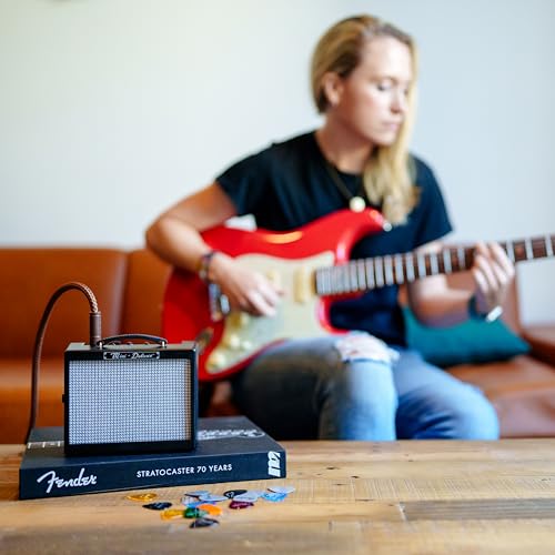 Fender Mini Deluxe Electric Guitar Amp, with 1-Year Warranty, Mini Guitar Amp, Portable Guitar Amplifier, Guitar Accessories, 3 Watts, Black - color: Black, style: Mini Deluxe