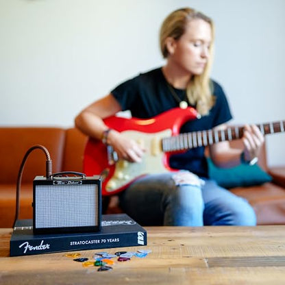 Fender Mini Deluxe Electric Guitar Amp, with 1-Year Warranty, Mini Guitar Amp, Portable Guitar Amplifier, Guitar Accessories, 3 Watts, Black - color: Black, style: Mini Deluxe