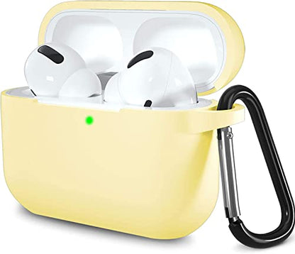 Lerobo for AirPods Pro 2 Case with Keychain, Cream Yellow | Silicone Protective Cover Compatible with Apple AirPod Pro 2nd/1st Case for Women Men, Scratchproof, Shockproof, Dustproof - color: Cream Yellow