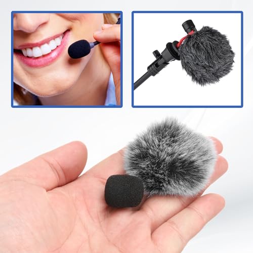 MECCANIXITY Microphone Cover Windscreen Foam Cover Foam Mic Sponge 5mm with White Black Cap for 0.5 to 1.2mm Microphone 1 Set - color: White Black, size: 5mm