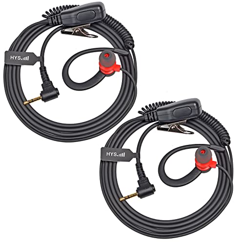 HYS 2-Way Radio Headset, G Shape Earphone with PTT&Mic for 2.5mm Talkabout | Walkie Talkie Earpiece with Mic for Motorola Talkabout T200 T400 T402 T600 T800 T260TP MH230R MR350R FRS/GMRS Radios - size: 2PCS