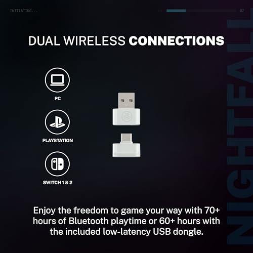 JLab Nightfall Wireless Gaming Headset, Bluetooth 5.3, White - color: Cloud White