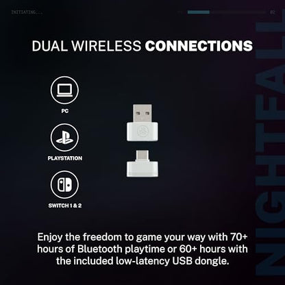 JLab Nightfall Wireless Gaming Headset, Bluetooth 5.3, White - color: Cloud White
