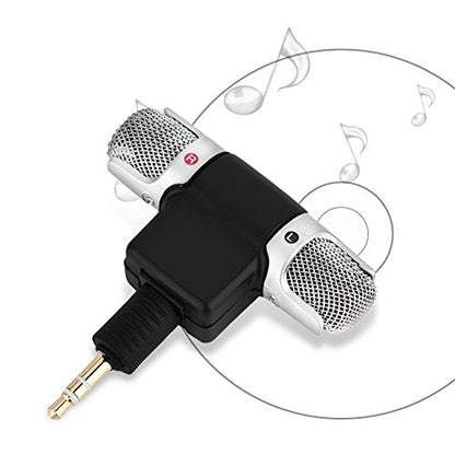 Hakeeta Mini Stereo Microphone for PC Laptop MD Camera, Directional Condenser Flexible Microphone Vlogging Microphone with 3.5mm Gold-Plating Plug