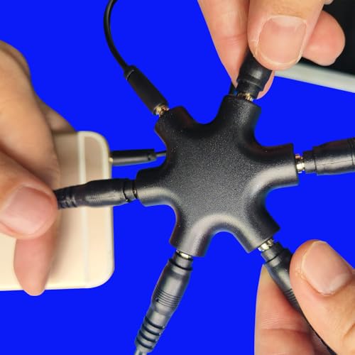 5-Jack Audio Headphone Jack Splitter 5 Way for 3.5mm Devices Multi Earphone Aux Splitter Adaptor 5 Ports Female Connector Adapter (5 Packs) - size: 5 packs