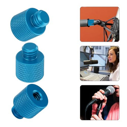 SUPVOX 5pcs 3/8 to 1/4 Inch Alloy Microphone Screw Adapter Set Metal Thread Converter for Mic Stand and Tripod Mounts