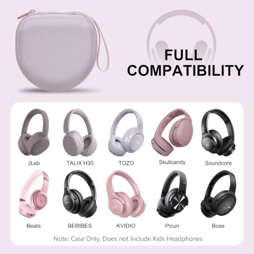 Headphone Case for TALIX H30/JLab/TOZO HT3/Skullcandy Headphones Mauve - color: Mauve